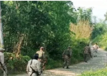 Security forces patrolling in the violence hit area