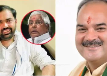 (Left) Lalu Yadav's son-in-law Chiranjeev Rao (Right) BJP's Laxman Singh Yadav