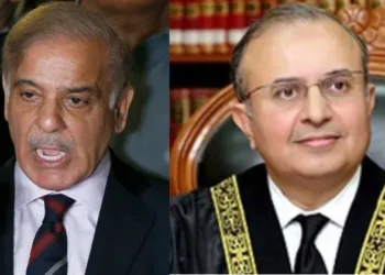 (Left) Pakistan PM Shehbaaz Sharif (Right) Justice Mansoor Ali Shah