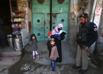 Polio vaccine being administered to a child