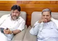 (Left)  Deputy Chief Minister DK Shivakumar Right) Chief Minister Siddaramaiah