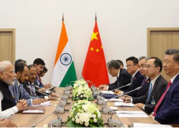 Indian delegates led by PM Narendra Modi along with Chinese deleagtes led by President Xi Jinping hold talks on the patrolling accord