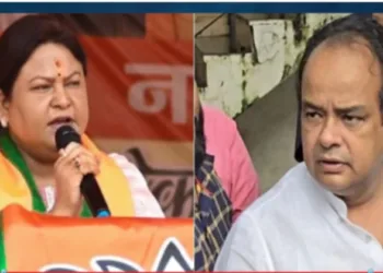 (Left) BJP Leader Sita Soren (Right) Jharkhand Minister Irfan Ansari