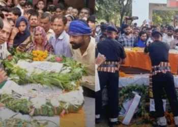 The mortal remains of Sepoy Malkhan Singh were returned to his native village in Saharanpur