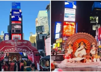 Durga Puja Celebrations at New York's Times Square