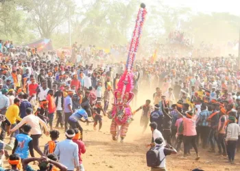 People in Karnataka taking part in the bull festival