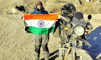 Jharkhand's biker girl Kanchan Ugursandi at Lipulekh Pass, Image Source: X