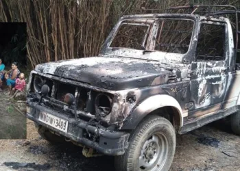 Kuki terrorists torch vehicles and houses of Meiteis leaving them homeless