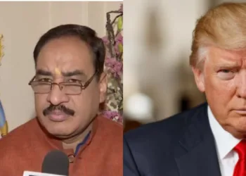 (Left) VHP National Spokesperson Vinod Bansal (Right) US Presidential candidate Donald Trump