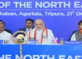 Union Home Minister Amit Shah at the 72nd Plenary Session of North Eastern Council (NEC) in Agartala, Tripura