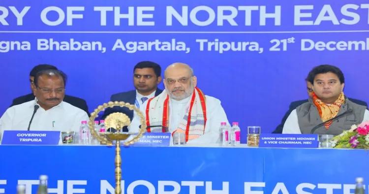 Union Home Minister Amit Shah at the 72nd Plenary Session of North Eastern Council (NEC) in Agartala, Tripura