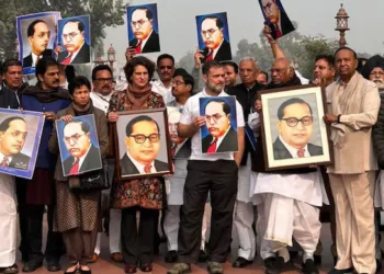 Congress MP protest in Parliament with posters of Dr Ambedkar (Photo: India Today)