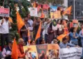 Hindus protest against the atrocities committed on the minorities in Bangladesh