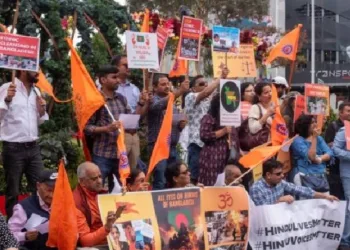 Hindus protest against the atrocities committed on the minorities in Bangladesh