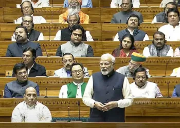 Prime Minister Narendra Modi in Parliament during the Constitution debate (Photo: India Today)