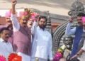 Maharashtra CM Devendra Fadnavis, Deputy CMs Eknath Shinde and Ajit Pawar pay tribute to Chhatrapati Shivaji Maharaj before the Special session of the state Assembly (Photo: PTI)