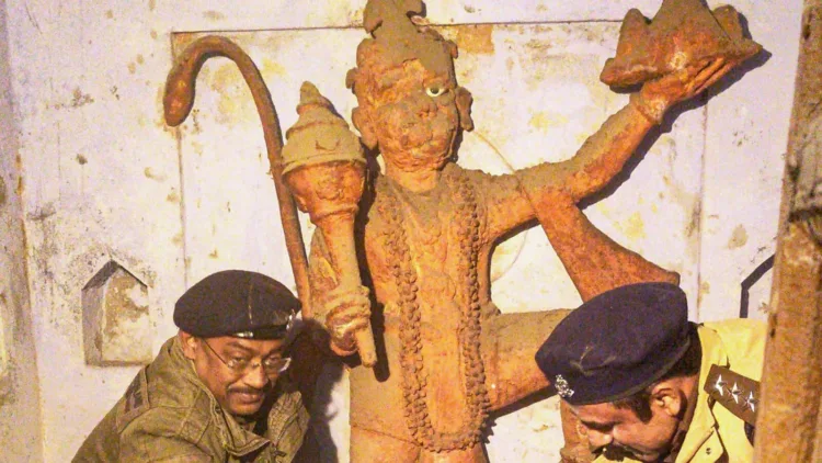 Murti of Hanumanji found buried inside an old temple in Muslim locality of Sambhal (Photo: X)