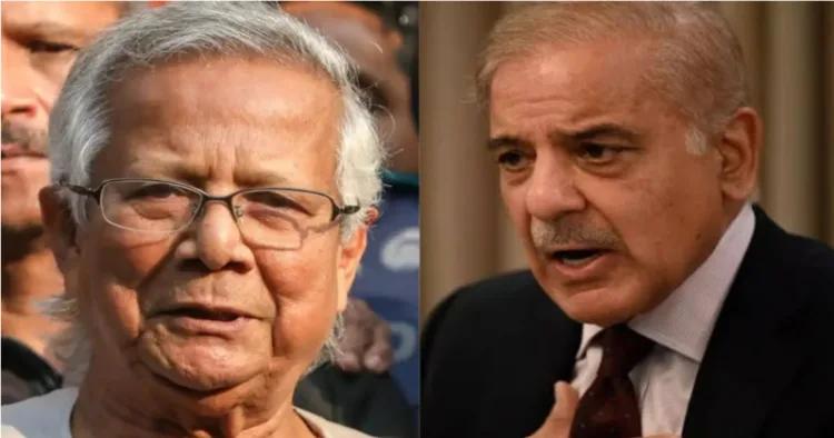 (Left) Muhammad Yunus (Right) Pakistan PM Shehbaz Sharif