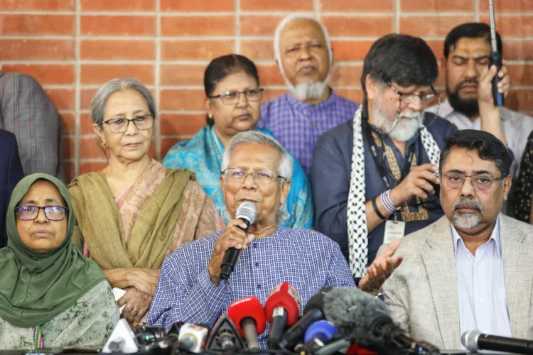 Mohammad Yunus during a press conference (Photo: X)