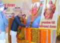 Suresh Soni, Akhil Bharataiya Karyakarini Sadasya of the Rashtriya Swayamsevak Sangh (RSS) paying tribute to Lokmata Ahaliya Bai