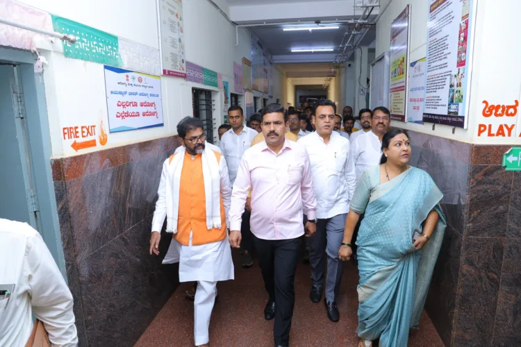 BJP state president BY Vijayendra visited the maternity ward of the BIMS Hospital's Mother and Child Hospital in Belagavi