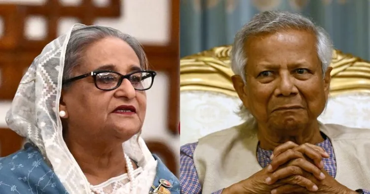 Former Bangladesh Prime Minister Sheikh Hasina (Left) and Interim leader Muhammad Yunus (Right)