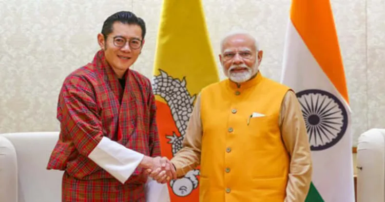 King of Bhutan Jigme Khesar Namgyel Wangchuck (Left) and Prime Minister Narendra Modi (Right)