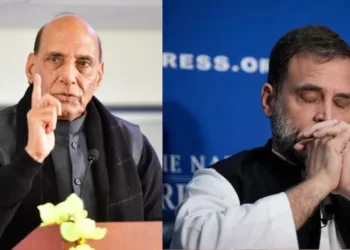 Defense Minister Rajnath Singh and Leader of Opposition Rahul Gandhi (Photo: BT)