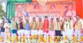 CM Vishnu Deo Sai and re-elected BJP state president Kiran Singh Dev in centre