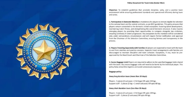 BCCI issues new guidelines for cricketers