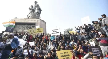 BPSC student protest at Gandhi Maidan, Patna, Image credit: India TV