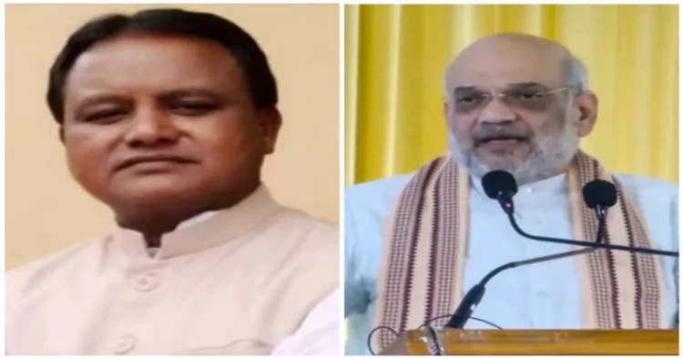 (Left) Odisha CM Mohan Majhi (Right) Union Home Minister Amit Shah