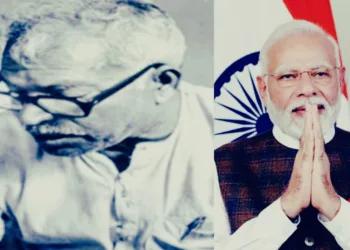 Former Bihar CM Karpoori Thakur-left, PM Modi- right