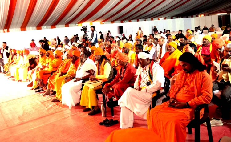 Akhil Bharatiya Sant Samagam (Congregation) was organised in Sector 17 of Maha Kumbh Mela area, Prayagraj, Uttar Pradesh on January 21, 2025