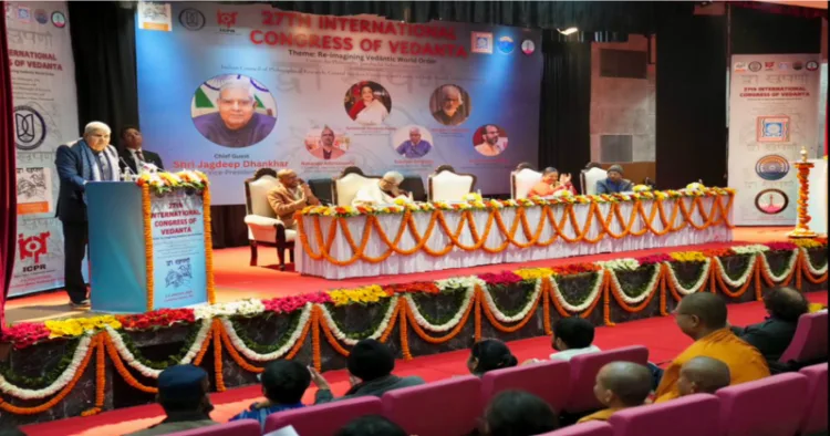 Hon'ble Vice-President, Jagdeep Dhankhar presided over the inauguration of the 27th International Congress of Vedanta at Jawaharlal Nehru University in New Delhi