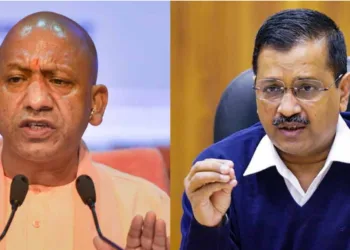 (Left) UP CM Yogi Adityanath (Right) Arvind Kejriwal