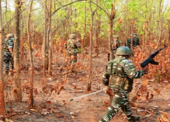 Security forces in jungle during anti-Maoist operation