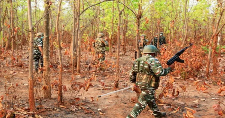 Security forces in jungle during anti-Maoist operation