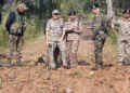 hhattisgarh DGP Ashok Juneja, ADGP Vivekanand, IG CRPF Rakesh Agarwal, IG (Bastar) Sundarraj, and other senior officials during their visit to the site where an IED blast occurred on the security force's vehicle, in Bijapur, Chhattisgarh, January 7, 2025.(Image Source: ANI )