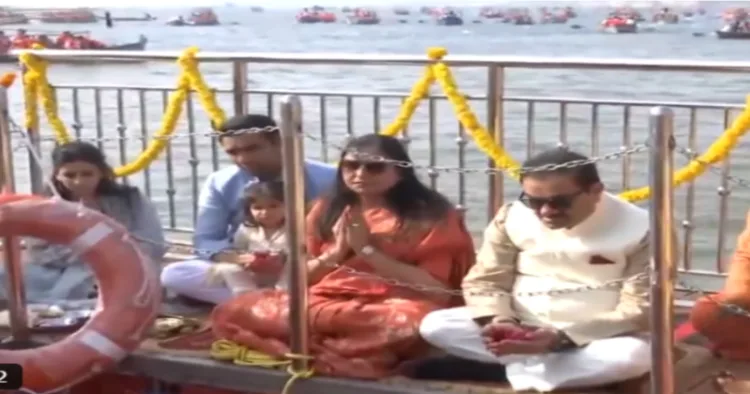 Adani Group Chairman Gautam Adani along with family performs puja at Mahakumbh 2025