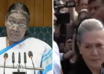 (Left) President Droupadi Murmu (Right) Sonia Gandhi