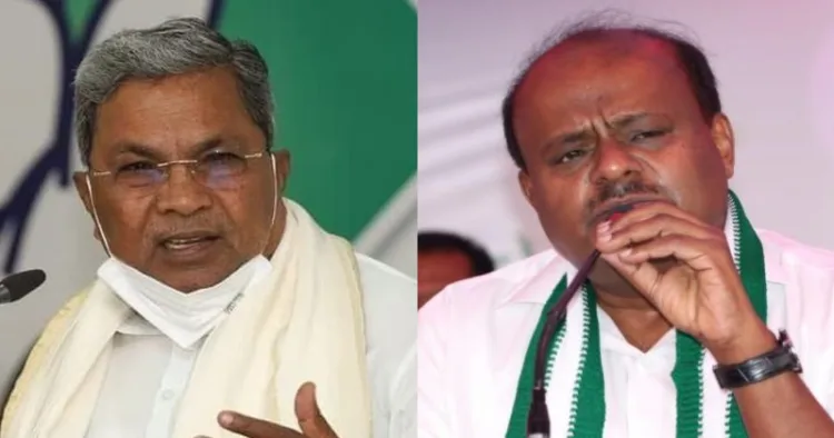 (Left) Chief Minister Siddaramaiah (Right) Union minister H D Kumara Swamy