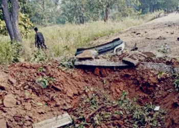 Damaged caused in the explosion executed by Maoists, Image credit X