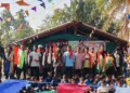 Villagers along with security personnel during Republic Day celebration in Chhattisgarh's Bastar, Image credit X