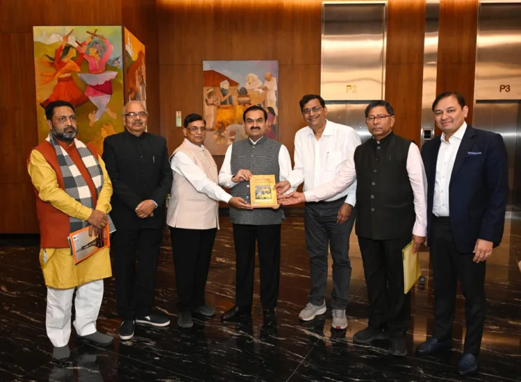 Adani Group Chairman Gautam Adani with representatives of Gita Press