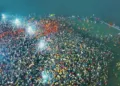 Devotees take dip at Triveni Sangam