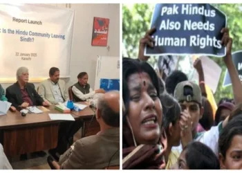 HRCP meeting on report titled "Exodus: Is the Hindu Community Leaving Sindh?" (Left)