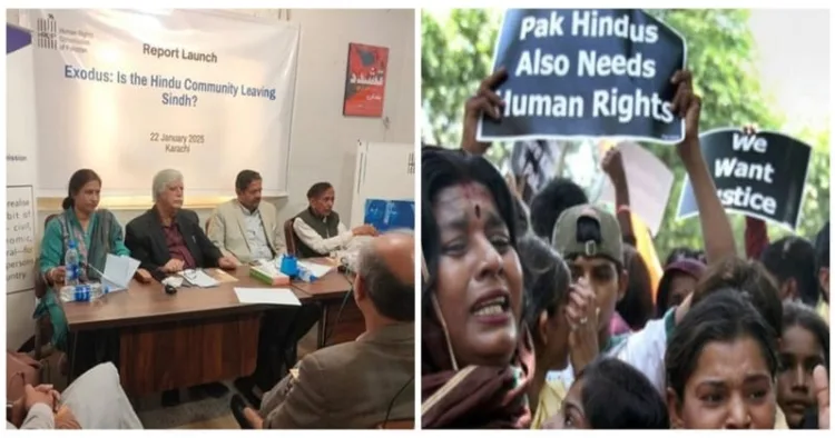 HRCP meeting on report titled "Exodus: Is the Hindu Community Leaving Sindh?" (Left)