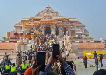 Devotees at Ram Mandir in Ayodhya