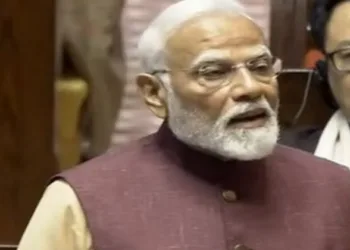 PM Narendra Modi addressing the parliamentarians in the Rajya Sabha